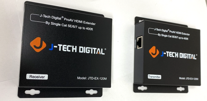 2X J-Tech Digital ProAV HDMI Extender Over TCP IP Ethernet Single Cat 5E 6 7