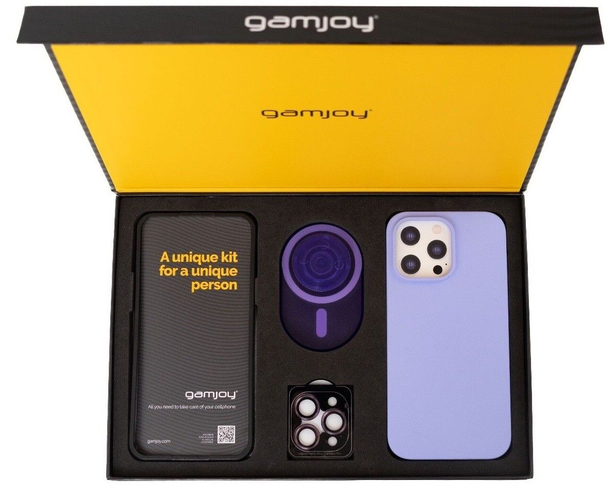 Gamjoy Case Grip Tempered Glass Camera Protector Kit iPhone 15 Pro Max GIFT BOX