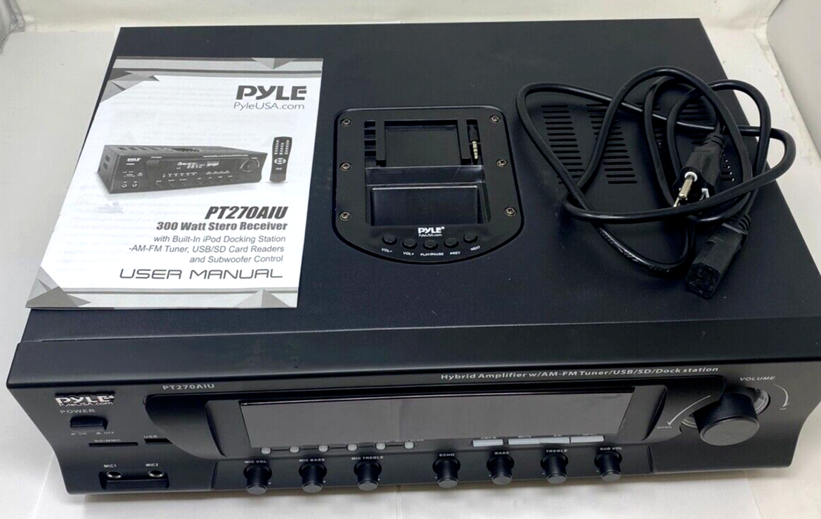 Pyle Pro Home Amplifier Receiver Stereo AM FM USB SD Subwoofer Control 300W OEM