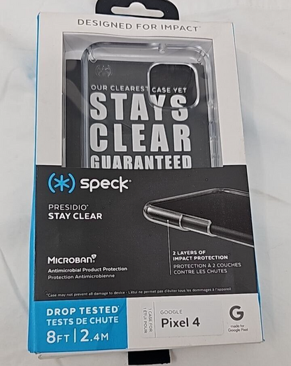 Speck Presidio Stay Clear Protective Case for Google Pixel 4 Transparent Cover