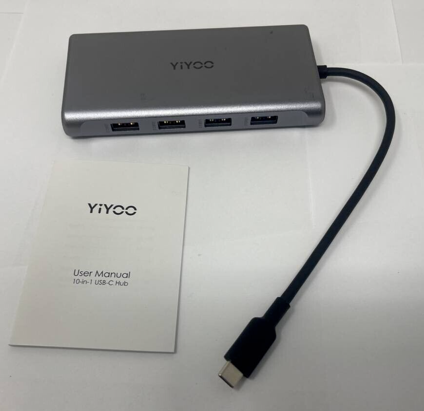 Yiyoo Docking Station 10 in 1 USB C Hub Dock 4K HDMI Port Adapter for PC Mac