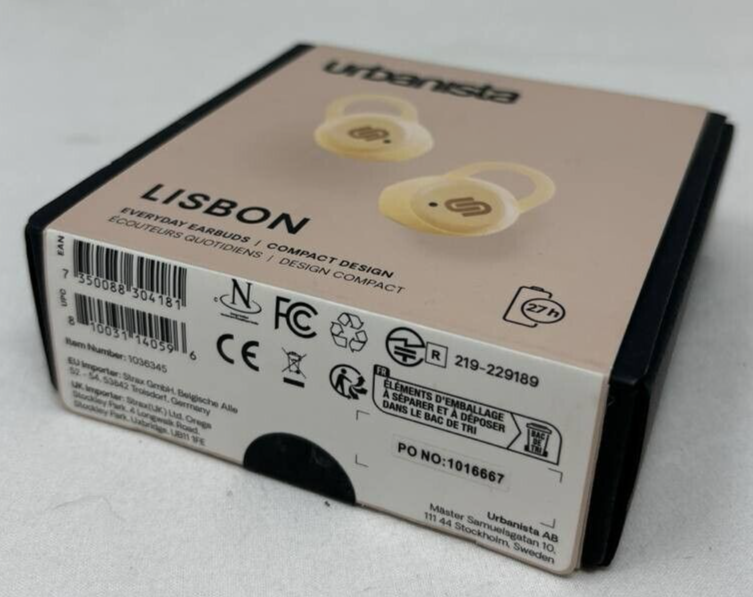 Urbanista Lisbon True Wireless Earbuds Bluetooth Earphones Small In Ear Gold