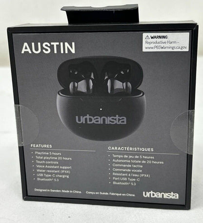 Urbanista Austin True Wireless In Ear Earbuds Portable Bluetooth Headphones IPX4