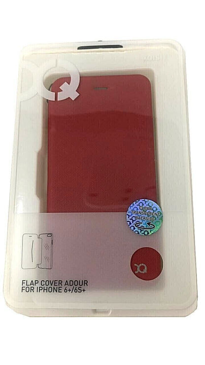 Xqisit Flap Cover Adour For Apple iPhone 6 Plus 6S + Plus Red and Clear Case