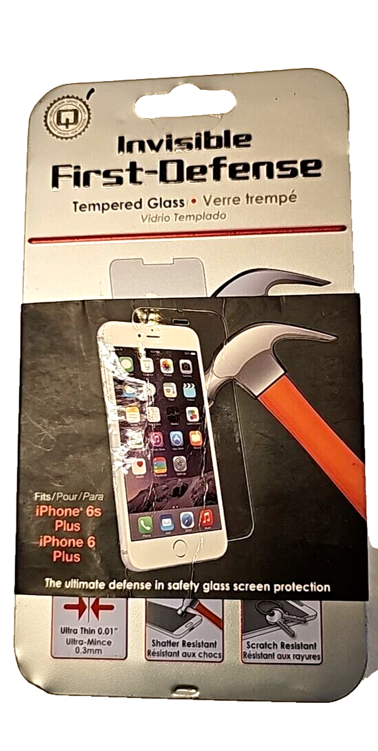 Qmadix First Defense Screen Protector Tempered Glass for Apple iPhone 6 6S Plus