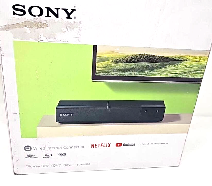 Sony BDP-S1700 Blu-ray Disc DVD Player HDMI Dolby Sound HD Streaming Media Black