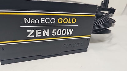 Antec NeoECO Gold Zen NE500G Power Supply Module PSU 500W 80 Plus Gold 120mm Fan