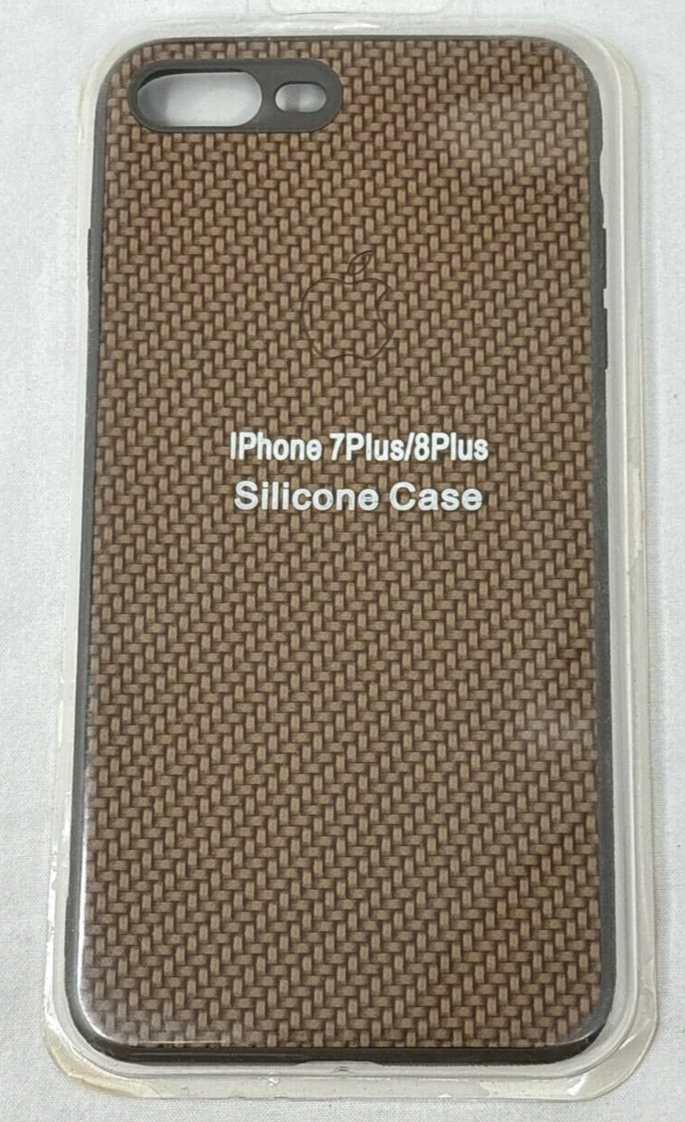 Silicone Case Cover for Apple iPhone 6 7 8 Plus Durable Slim Woven Texture Brown