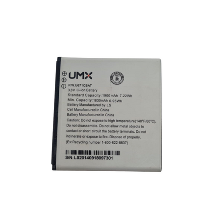 Battery U671CBAT For Unimax UMX PCD U671 3.8v 1900mAh Original OEM V671 White