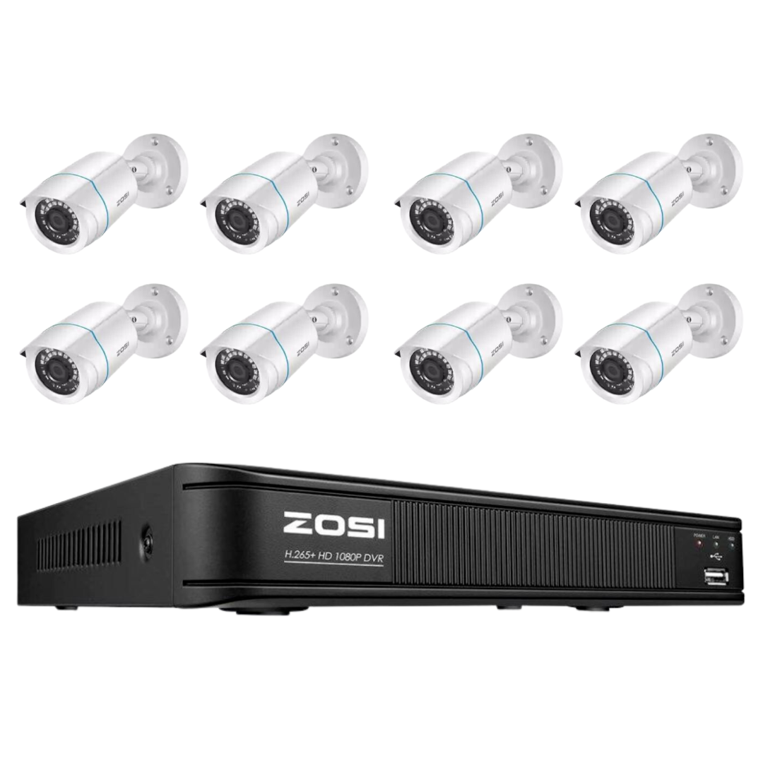 Zosi 1080P Security Camera System H.265 + Digital Video Recorder 8 Channel CCTV