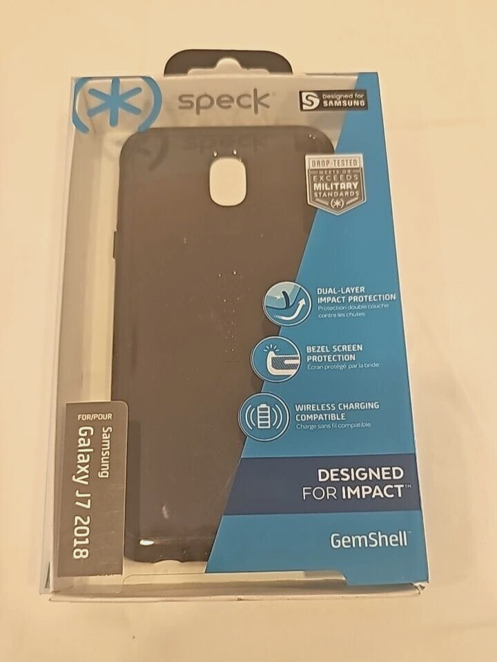 Speck GemShell Case for Samsung Galaxy J7 2018 Back Cover Black Slate Gray