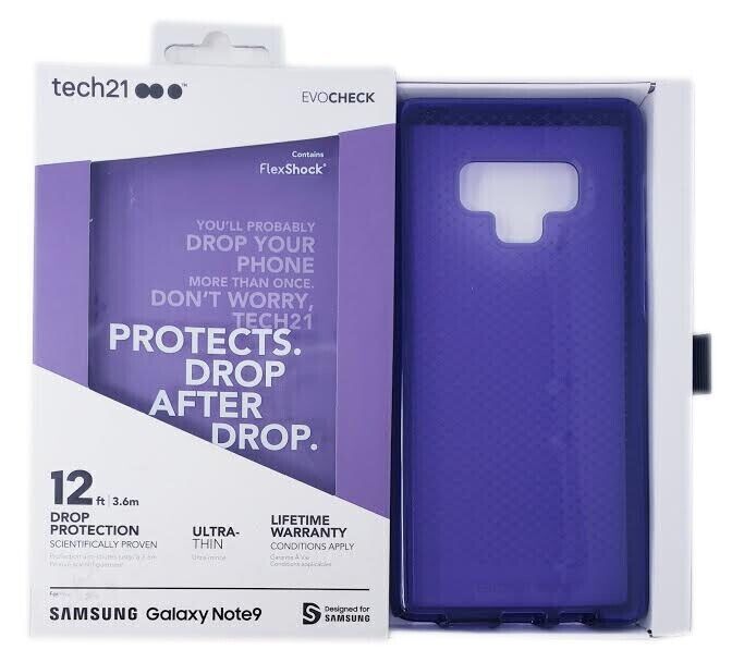 Tech21 Clear Purple Case For Samsung Galaxy Note 9 N960 Thing Impact Proof Thin