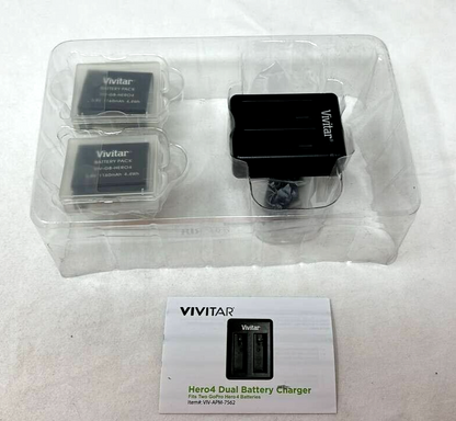 Vivitar Dual Li-ion Recharge Battery and Charger for GoPro AHDBT-401 AHBBP-401