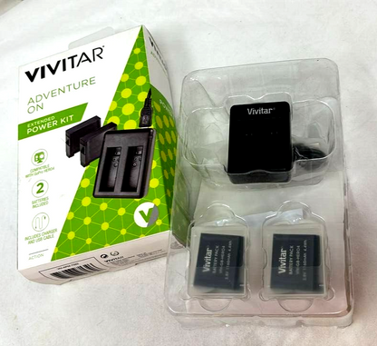 Vivitar Dual Li-ion Recharge Battery and Charger for GoPro AHDBT-401 AHBBP-401