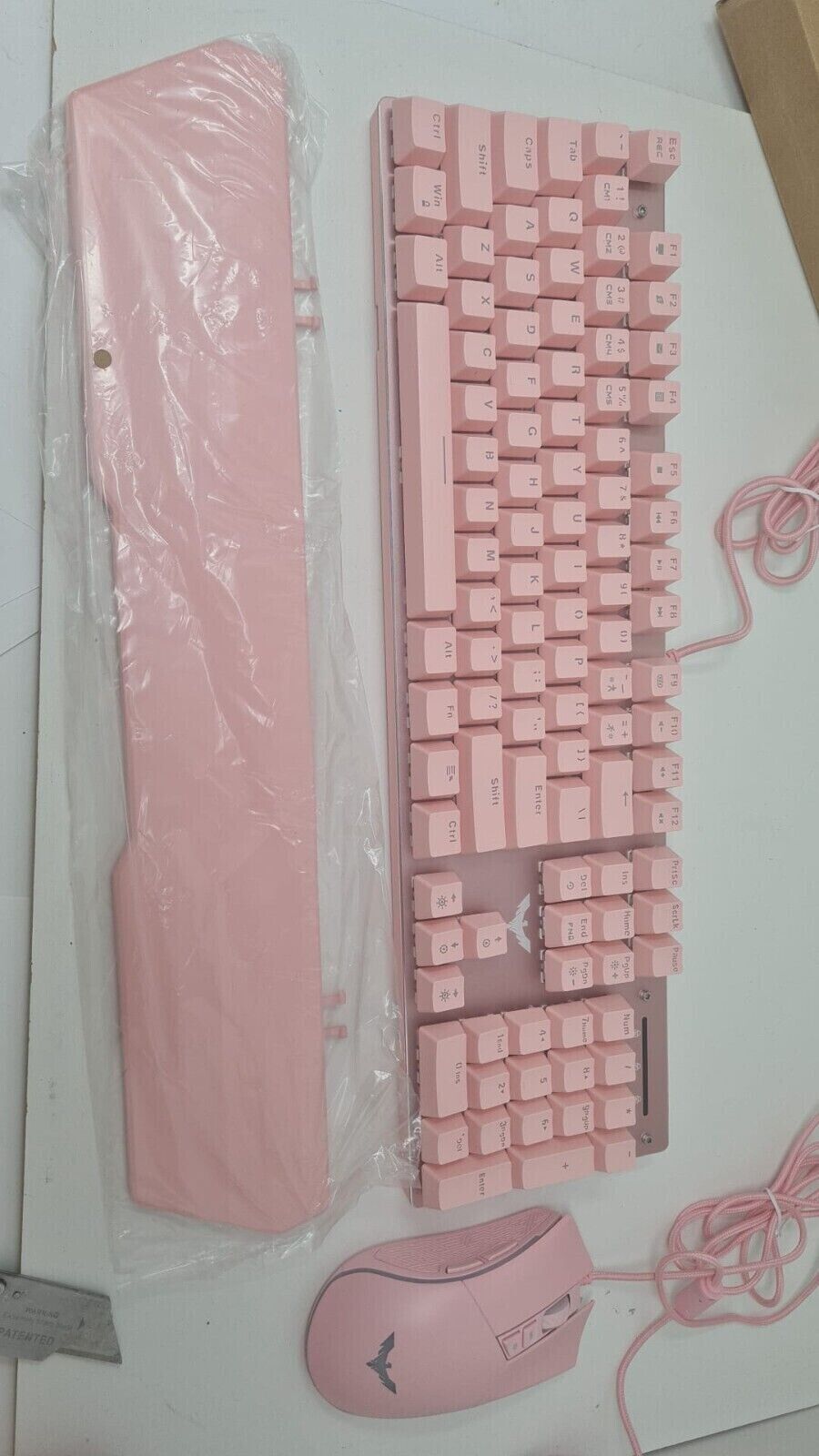 Havit Wired Mechanical Gaming Keyboard & Mouse Set Programmable Pink GIRLY