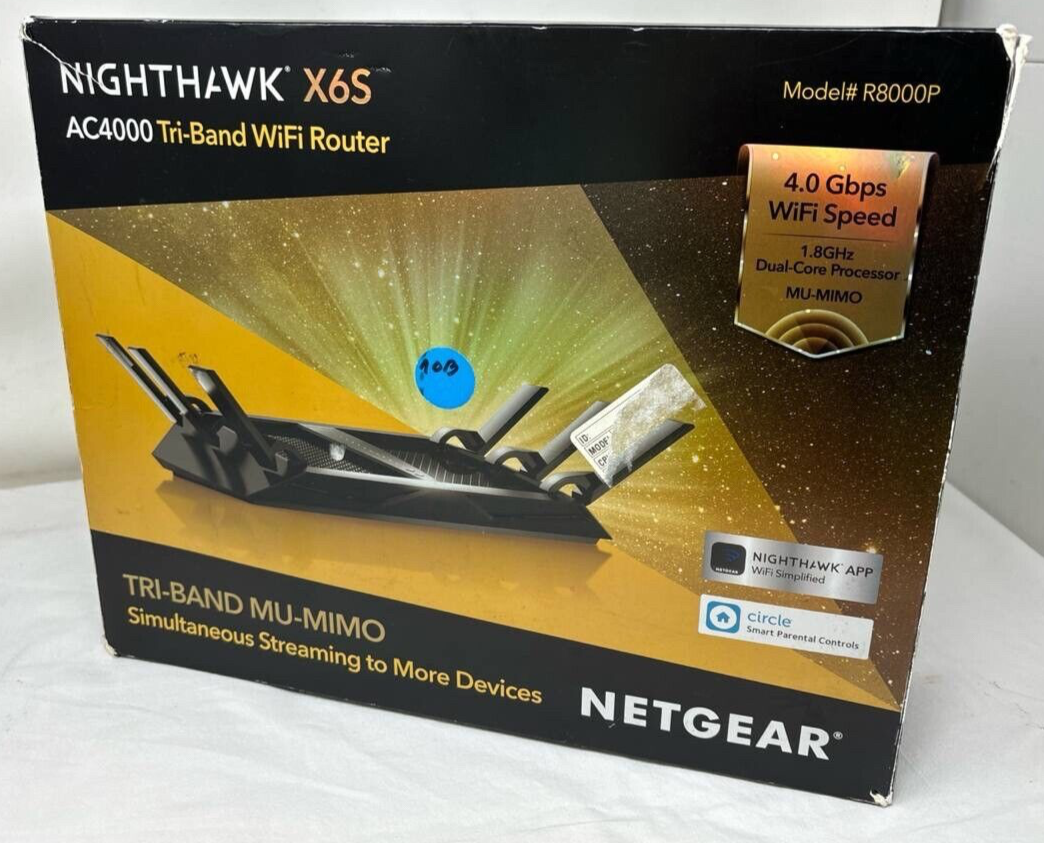 Netgear R8000P Nighthawk X6S Smart WiFi Router Tri Band with MU-MIMO AC4000