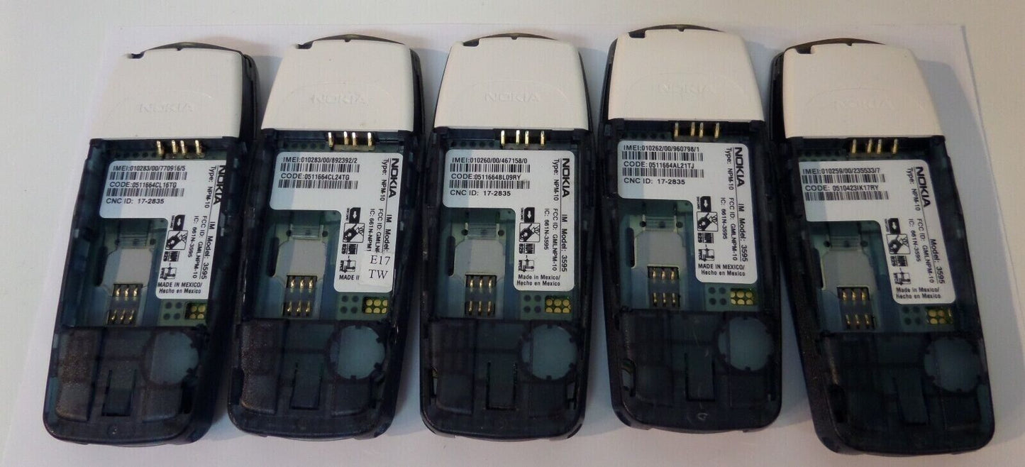 5 Lot Nokia 3595 Bar Vintage Phone Cingular Wholesale Cellphone Parts Repair