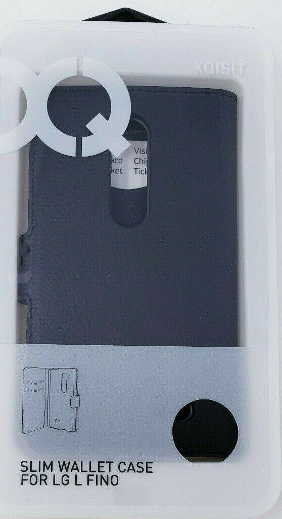 Black Xqisit Slim Wallet Case For LG L Fino Protective Back Cove Original