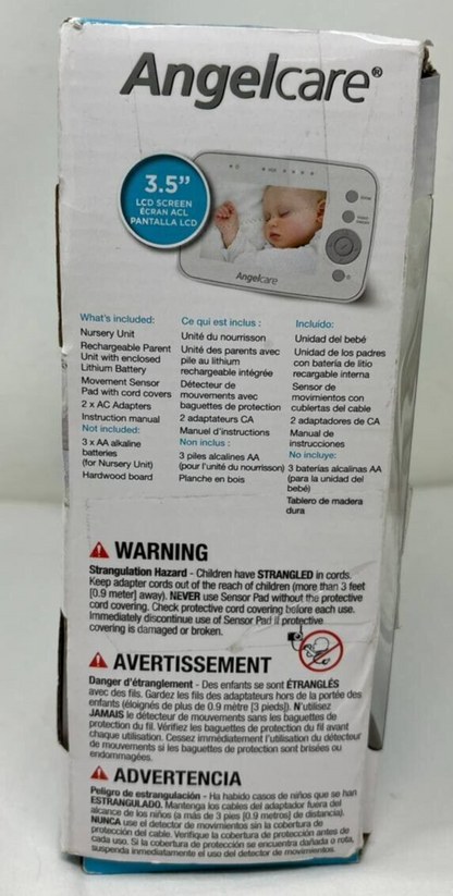 Angelcare Baby Monitor Digital Video Movement Sensor and Camera Color Display