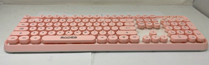 Sades V2020 Wireless Keyboard and Mouse Combo With Round Keycaps 2.4GH Pink wow