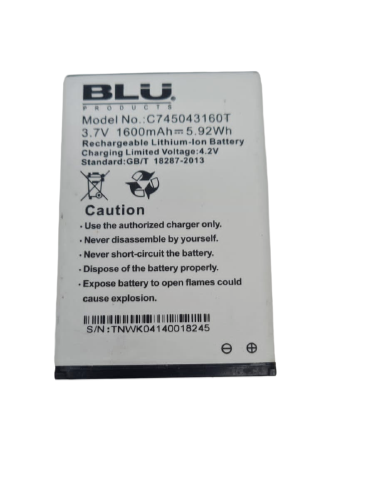 Battery C745043160T For Blu Advance 4.0 A270 A270A Replacement 1600mAh 3.7V OEM