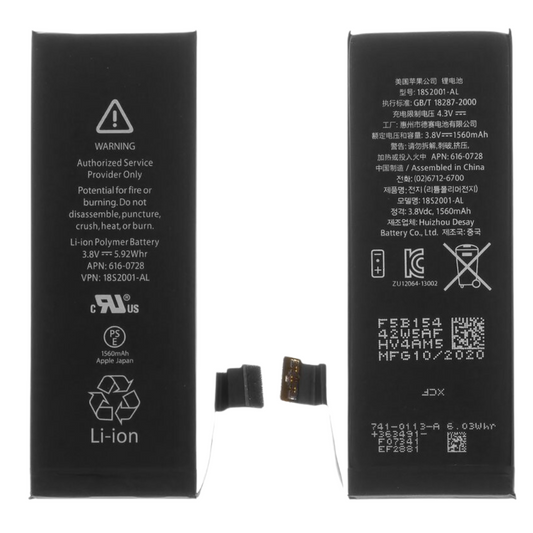 Apple Li-ion Battery 616-0718 for iPhone 5S Internal Replacement 1560mAh OEM