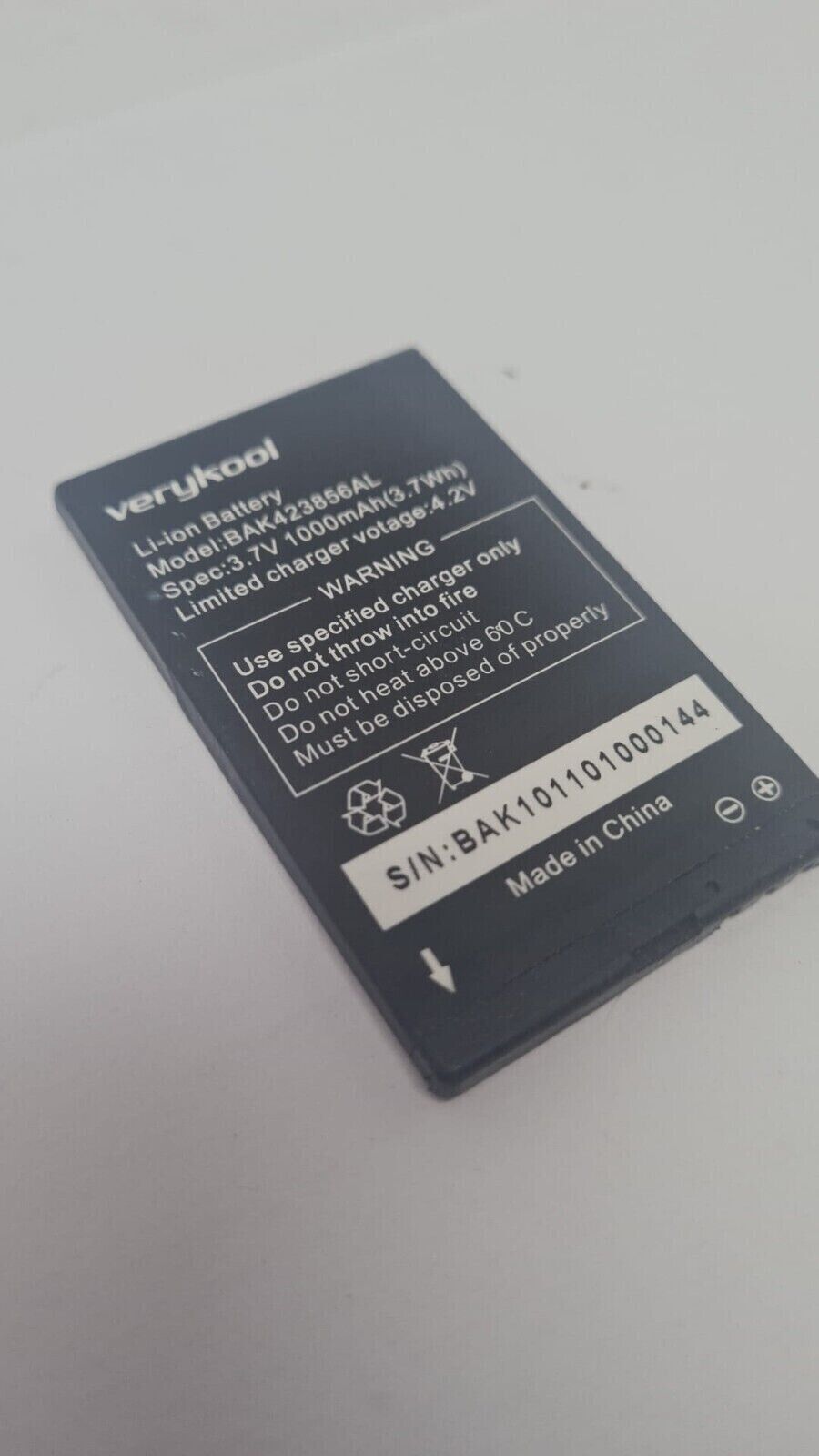 Battery For VeryKool BAK423856AL 1000mAh 3.7V 7Wh Replacement  ORIGINAL