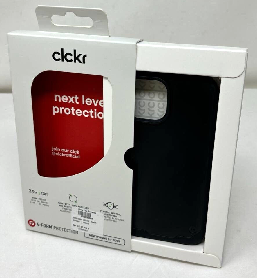 CLCKR Diamond Case G-Form for iPhone 15 6.1" Drop Shockproof Black Cover