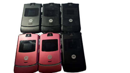 6 Lot Motorola Razr V3 Flip Phone Wholesale used Need Minor Repairs WHOLESALE