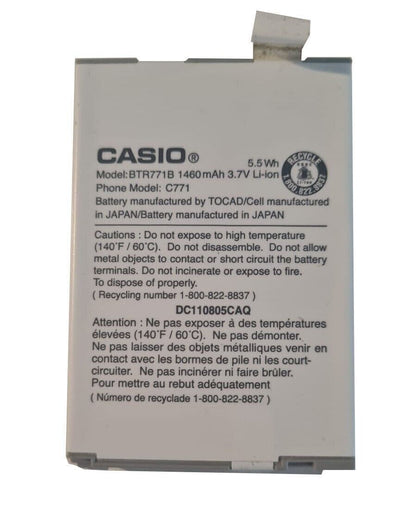 Battery BTR-771B 1460mAh 3.7V For CASIO G Zone Commando C771 Genuine Grade A OEM