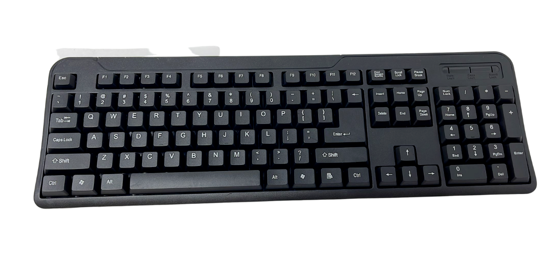 iMicro 104 Key Pad Wired USB Ergonomic English Quite Keyboard for Windows Mac