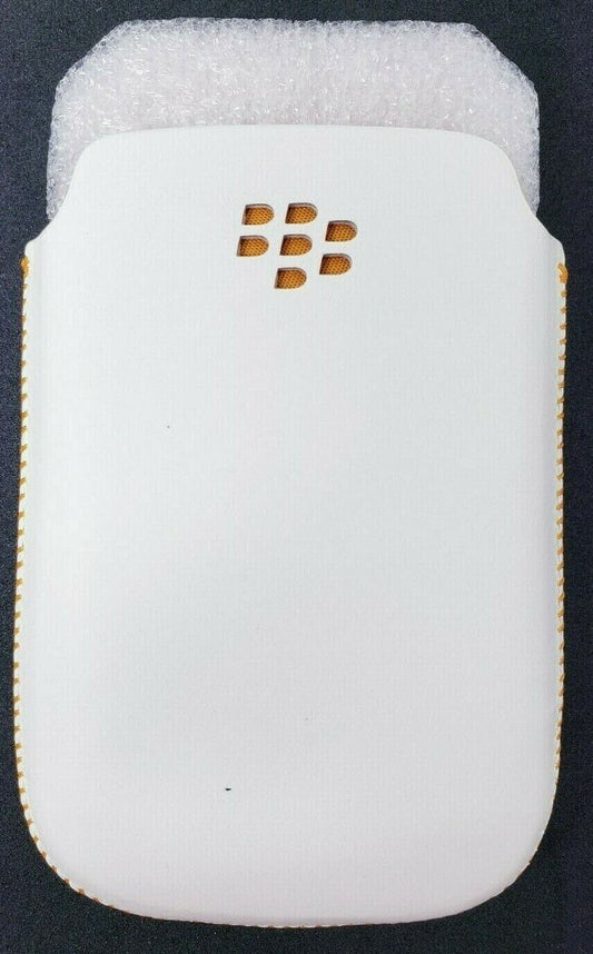 Leather Pouch Sleeve Fits Blackberry 8520 8530 8500 Curve 3G 9300 White  Genuine