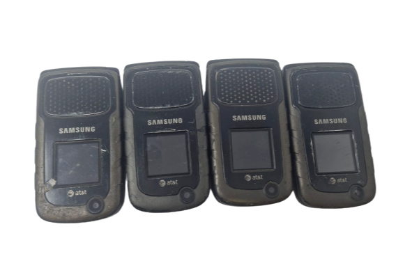 4 Lot of Samsung Rugby II 2 SGH-A847 Black Cell Phone Flip for Replacement Parts