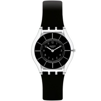Swatch Watch Black Classiness Skin Classic Ultra Slim Thin Silicone Black 34mm
