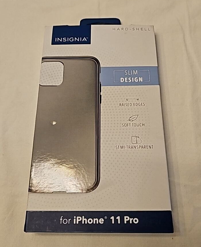 Insignia Hard Shell Protective Case Apple iPhone 11 Pro X XS Dark Clear Slim