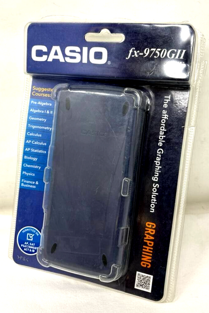 Casio FX-9750GII Standard Graphing Calculator Portable with Cover Blue White