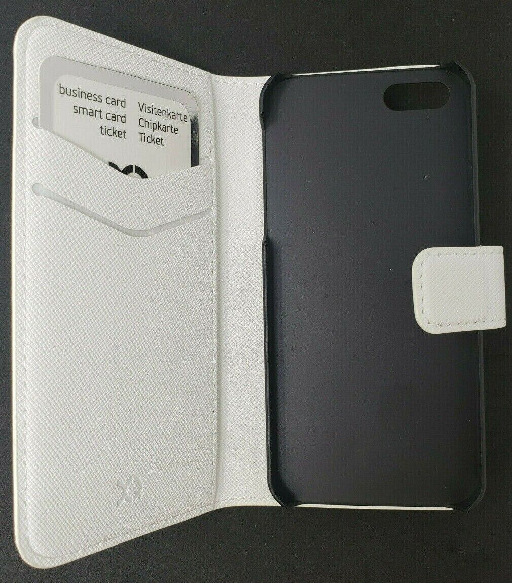 White Xqisit Wallet Case Viskan for iPhone 5 5S SE 1st Gen Book Folio Cover