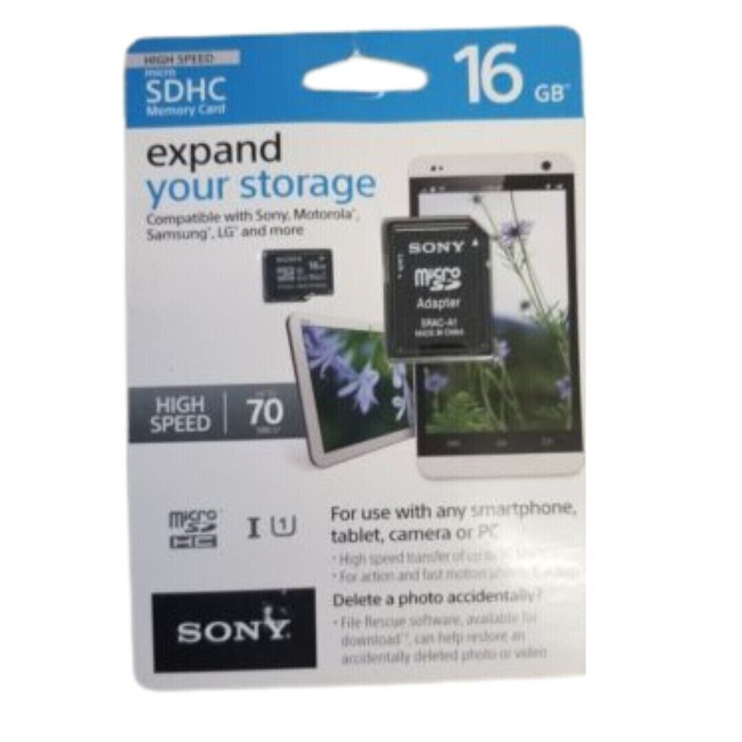 Sony Micro SDHC 16GB High Speed Memory Card Class 4 Adapter Included Original