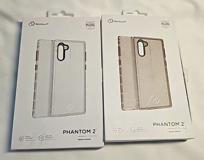 Lot of 2 Nimbus9 Phantom Hard Case for Samsung Galaxy Note 10 Clear Slim Cover