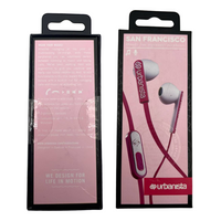 Urbanista San Francisco Wired Stereo Earbuds 3.5mm Handsfree White Pink Panther