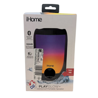 iHome PlayGlow Plus Waterproof Portable Speaker Color Lights Bluetooth Outdoor