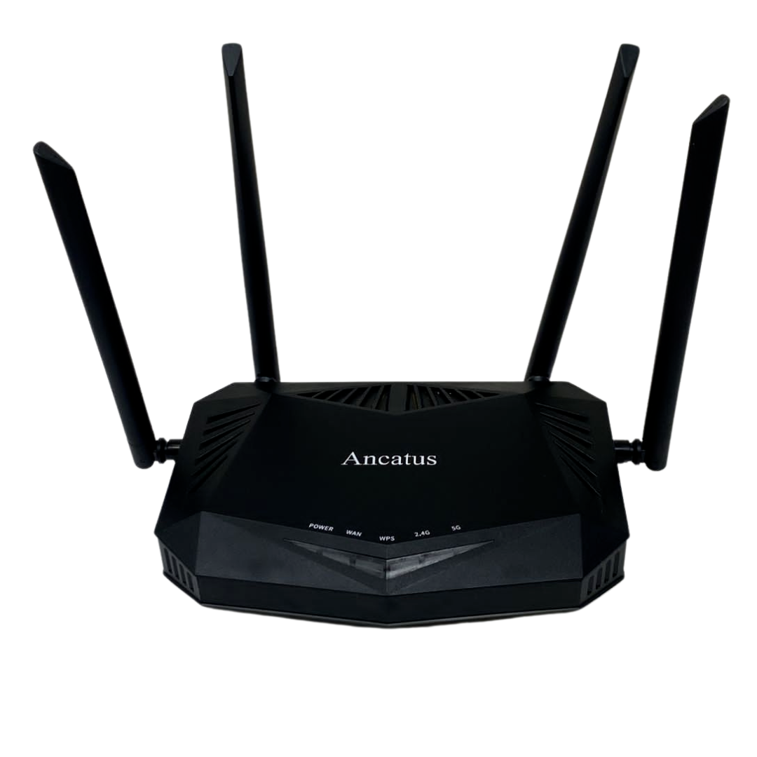 WiFi 6 Router AX1800 Dual Band 1.8 Gigabit For Computer Ancatus A6  - Black