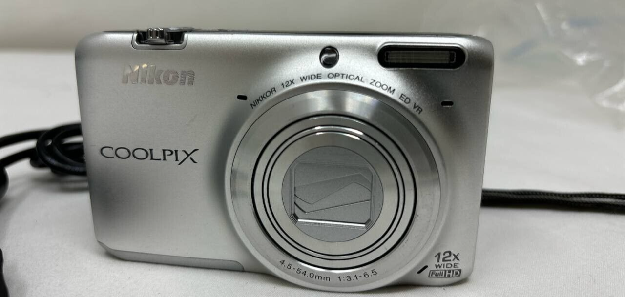 Nikon Coolpix S6500 16 MP Digital Camera 12x Optical Zoom Built In WiFi Silver