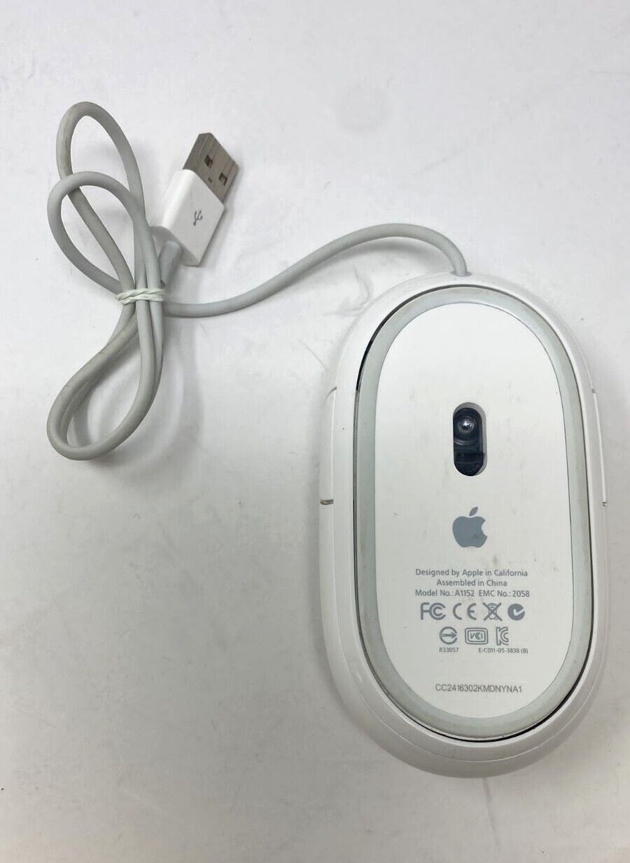 Apple A1152 Wired USB Mighty Optical Mouse MB112LL/B Genuine OEM Mice - White