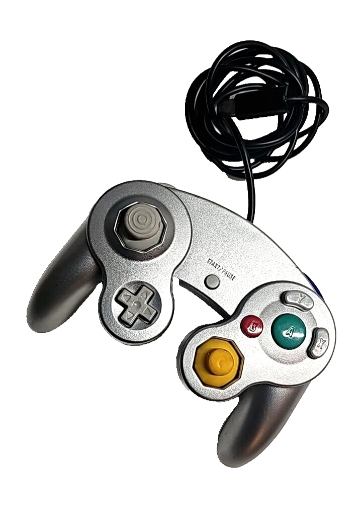 Nintendo GameCube And Wii Controller Silver Wired for Gaming Consoles Video Game