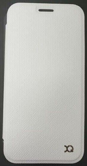 Xqisit White Leather Flip Cover Adour for Samsung Galaxy S7 Book Case Clear Back