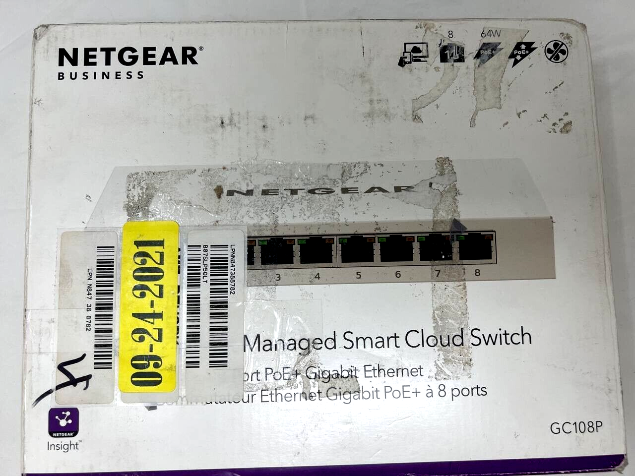 Netgear GC108P Gigabit Ethernet Switch 8 Port Managed Smart Cloud Wired OEM