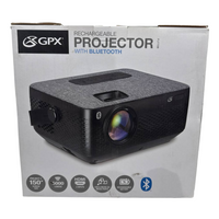 GPX Rechargeable Projector 1080P with Bluetooth HDMI USB MicroSD 5000 Lumens