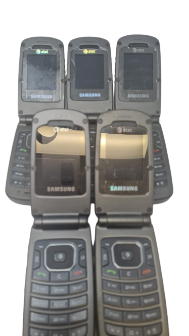 5 Lot Samgung Rugby SGH-A837 Flip Phone Used Power Up Good LCD AT&T Wholesale