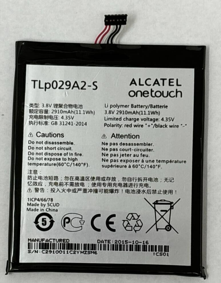 Battery TLp029A2-S For Alcatel One Touch Idol 3 5.5" 6045i OT-6045F 2910mAh